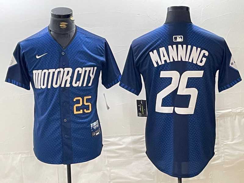 Mens Detroit Tigers #25 Matt Manning 2024 Number Navy City Connect Cool Base Limited Stitched Jersey->detroit tigers->MLB Jersey